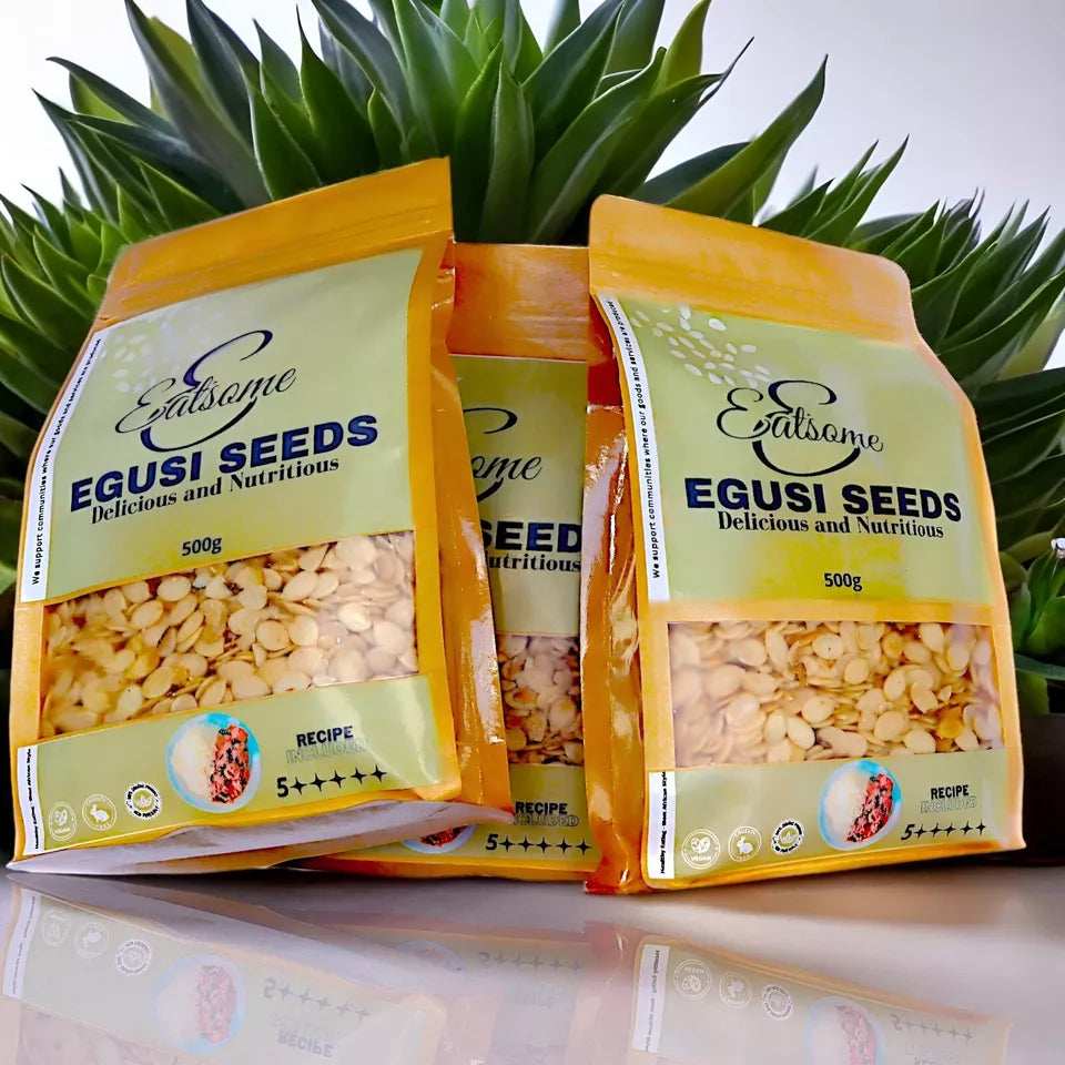 Eatsome Egusi Seeds 500g – Authentic Hand-Peeled Whole Melon Seeds from West Africa – High Protein, Perfect for Egusi Soup & African Stews